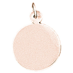 14K or 18K Gold Hand-cut Round Pendant