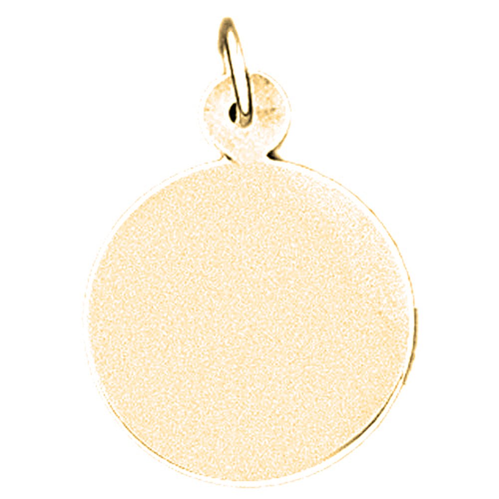 14K or 18K Gold Hand-cut Round Pendant