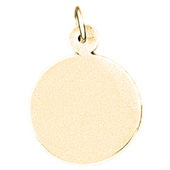 14K or 18K Gold Hand-cut Round Pendant