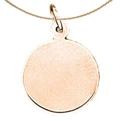 Colgante redondo cortado a mano en oro de 14 quilates o 18 quilates