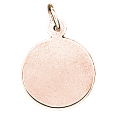 14K or 18K Gold Hand-cut Round Pendant