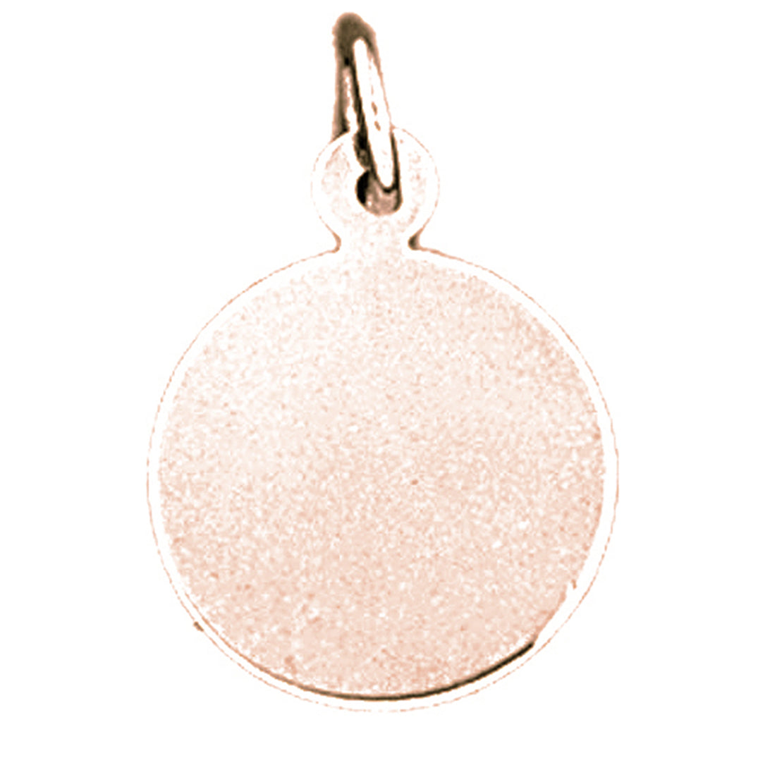 14K or 18K Gold Hand-cut Round Pendant