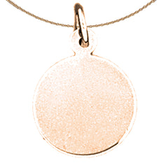 Colgante redondo cortado a mano en oro de 14 quilates o 18 quilates