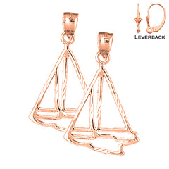 14K or 18K Gold Sailboat Earrings