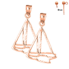14K or 18K Gold Sailboat Earrings