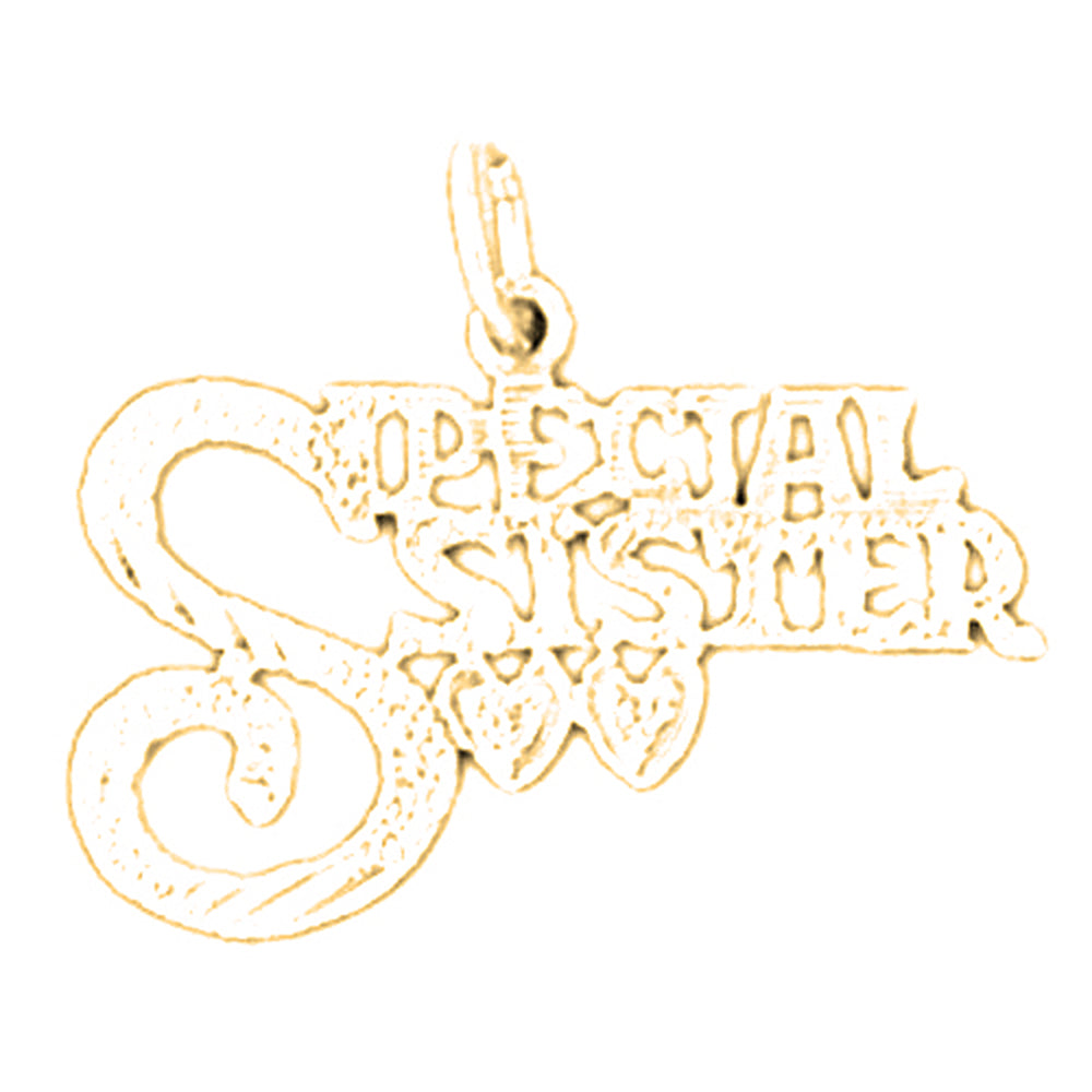 14K or 18K Gold Special Sister Pendant
