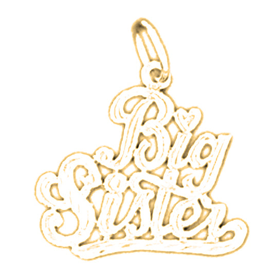 14K or 18K Gold Big Sister Pendant