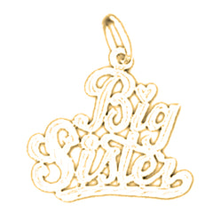 14K or 18K Gold Big Sister Pendant