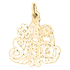 14K or 18K Gold #1 Sister Pendant