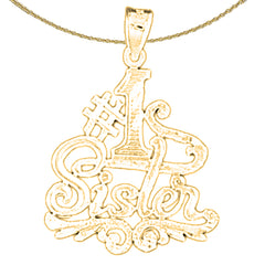 14K or 18K Gold #1 Sister Pendant