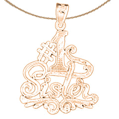 14K or 18K Gold #1 Sister Pendant