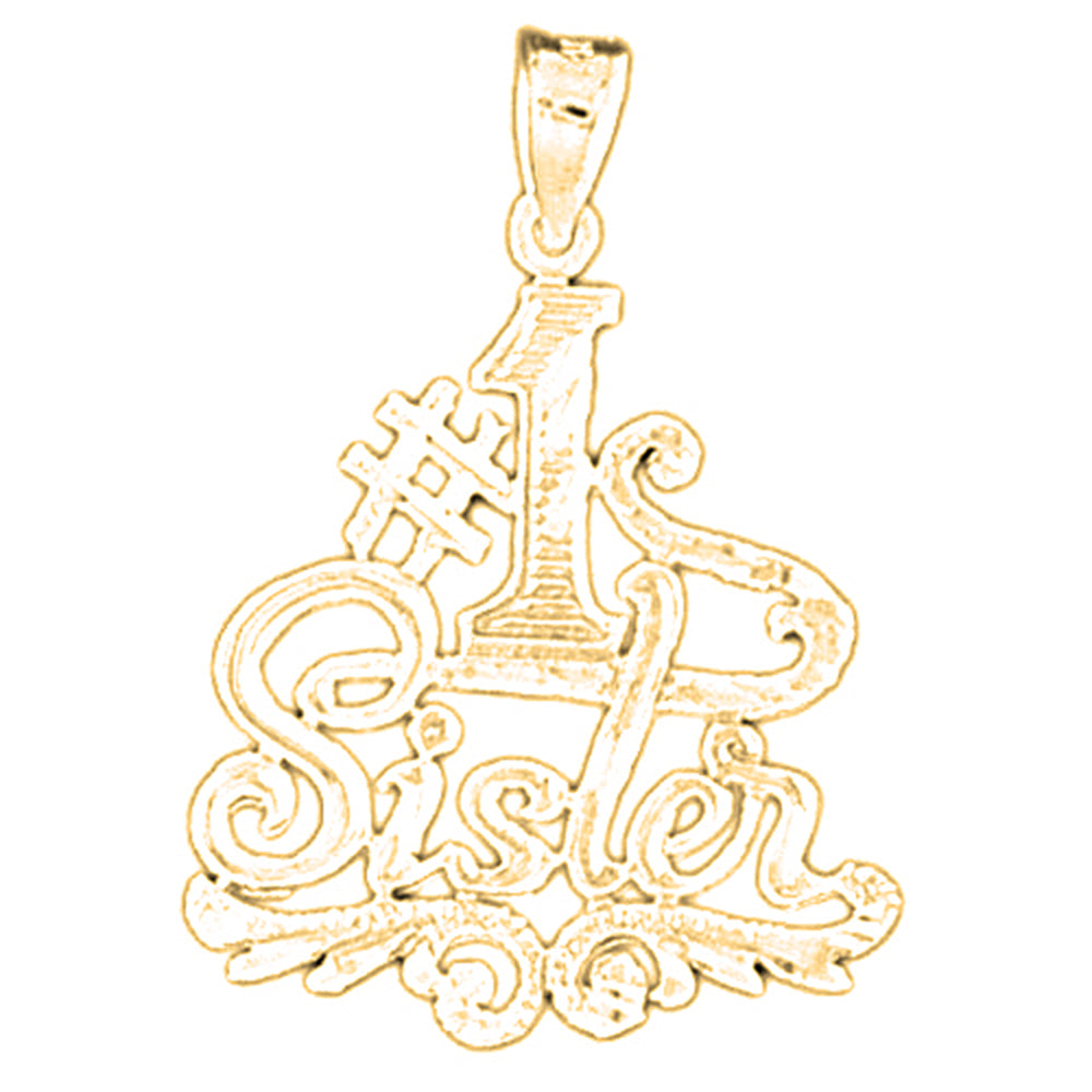 14K or 18K Gold #1 Sister Pendant