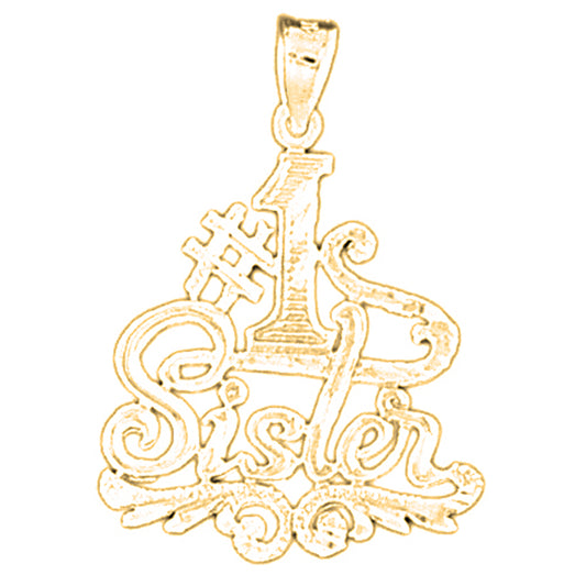 14K or 18K Gold #1 Sister Pendant
