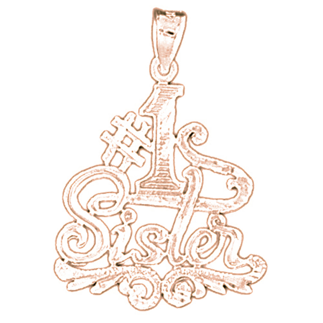 14K or 18K Gold #1 Sister Pendant