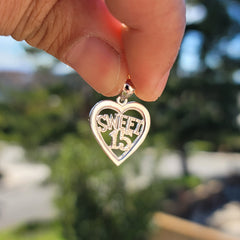 14K or 18K Gold Sweet 15 Pendant