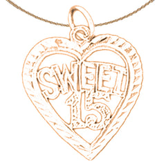 Colgante Dulce 15 de oro de 14 quilates o 18 quilates