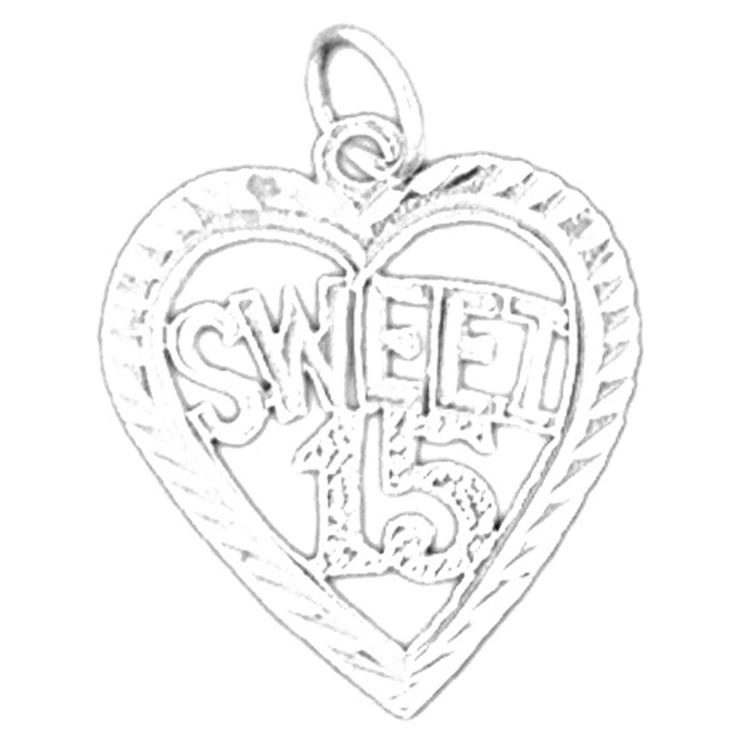 14K or 18K Gold Sweet 15 Pendant