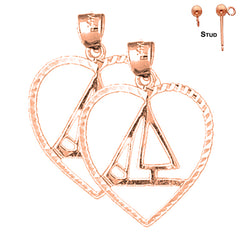 14K or 18K Gold Sailboat Earrings