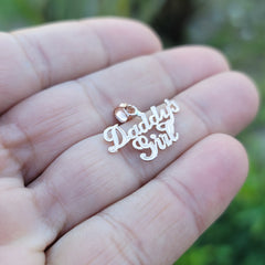 Colgante de niña de papá de oro de 14 quilates o 18 quilates