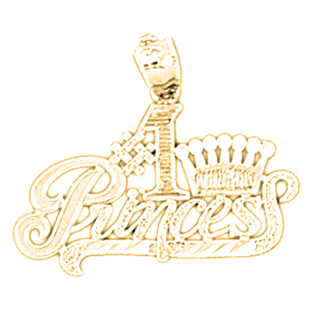 14K or 18K Gold #1 Princess Pendant