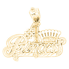 14K or 18K Gold #1 Princess Pendant