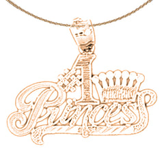 14K or 18K Gold #1 Princess Pendant