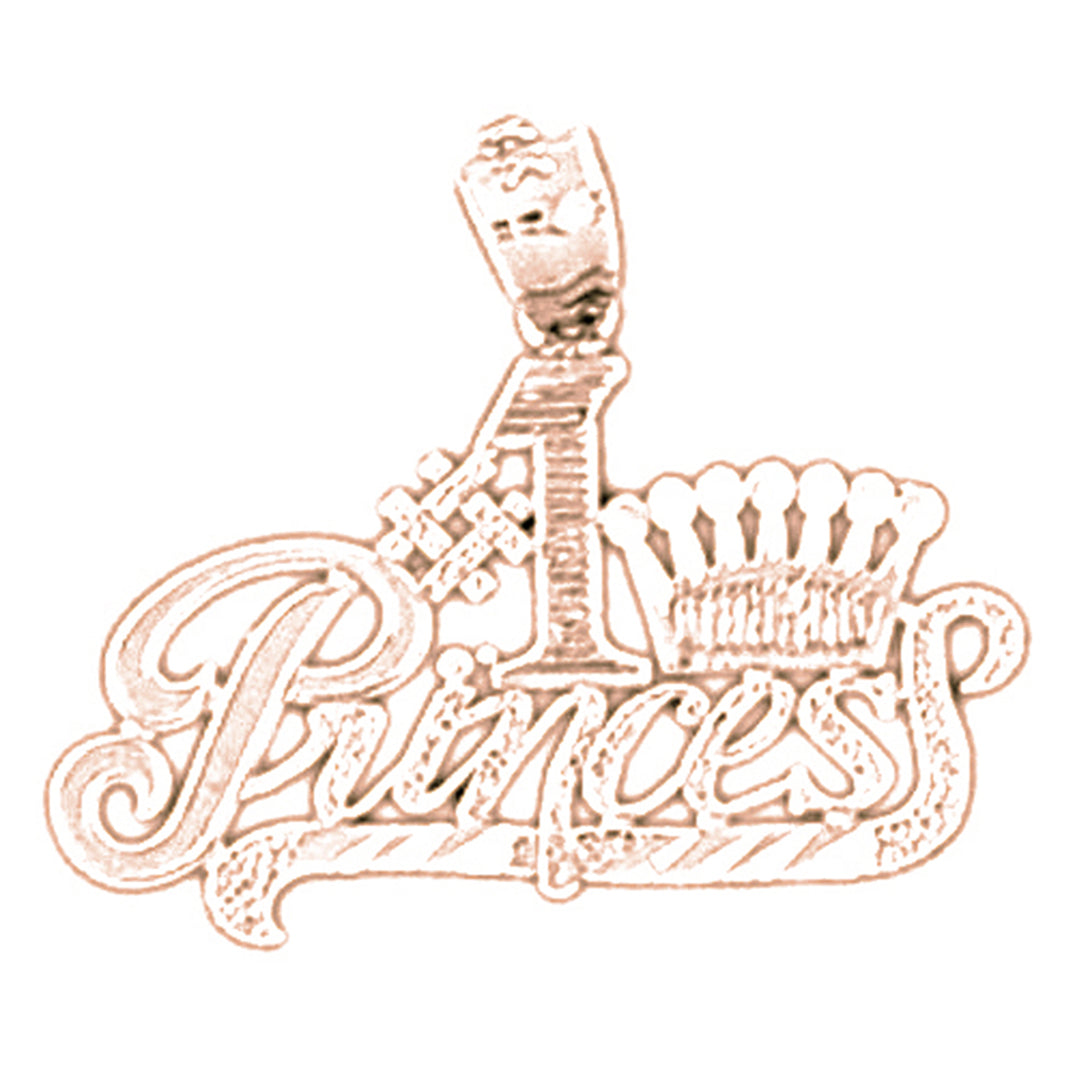 14K or 18K Gold #1 Princess Pendant