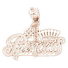 14K or 18K Gold #1 Princess Pendant