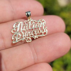 14K or 18K Gold Italian Princess Pendant