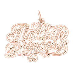 14K or 18K Gold Italian Princess Pendant