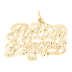 14K or 18K Gold Italian Princess Pendant