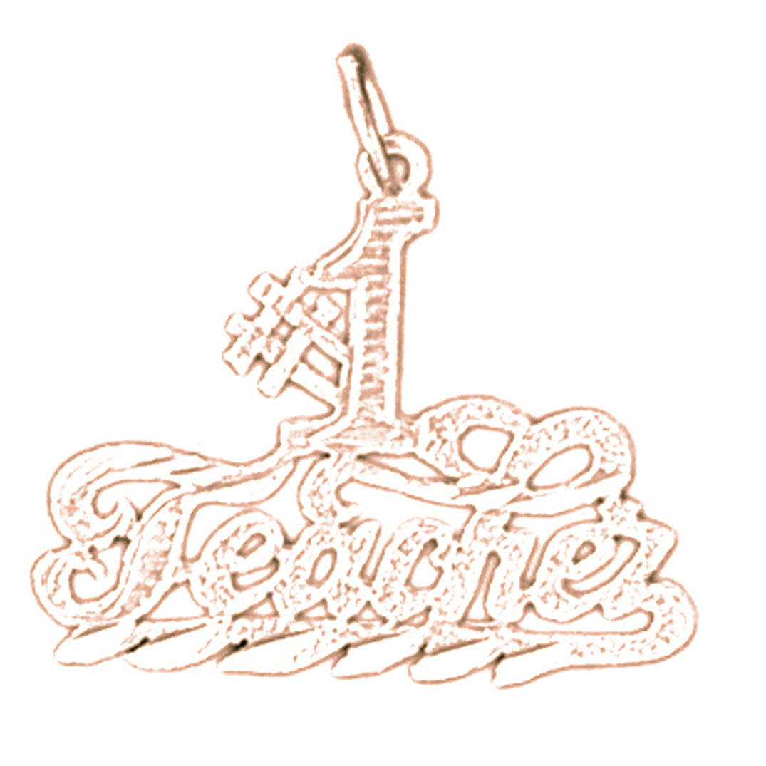 14K or 18K Gold #1 Teacher Pendant