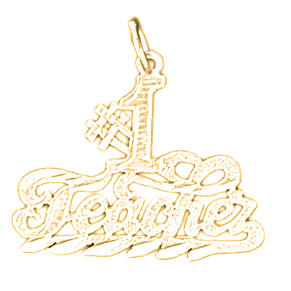 14K or 18K Gold #1 Teacher Pendant