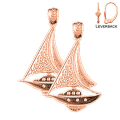 14K or 18K Gold Sailboat Earrings