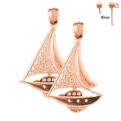 14K or 18K Gold Sailboat Earrings