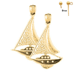 14K or 18K Gold Sailboat Earrings
