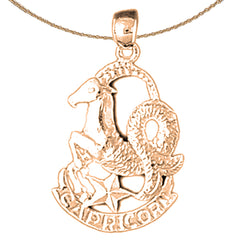 14K or 18K Gold Zodiac - Capricorn Pendant
