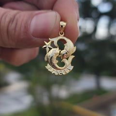 14K or 18K Gold Zodiac - Pisces Pendant