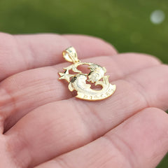 Zodíaco de Oro de 14K o 18K - Colgante Piscis