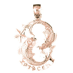 14K or 18K Gold Zodiac - Pisces Pendant