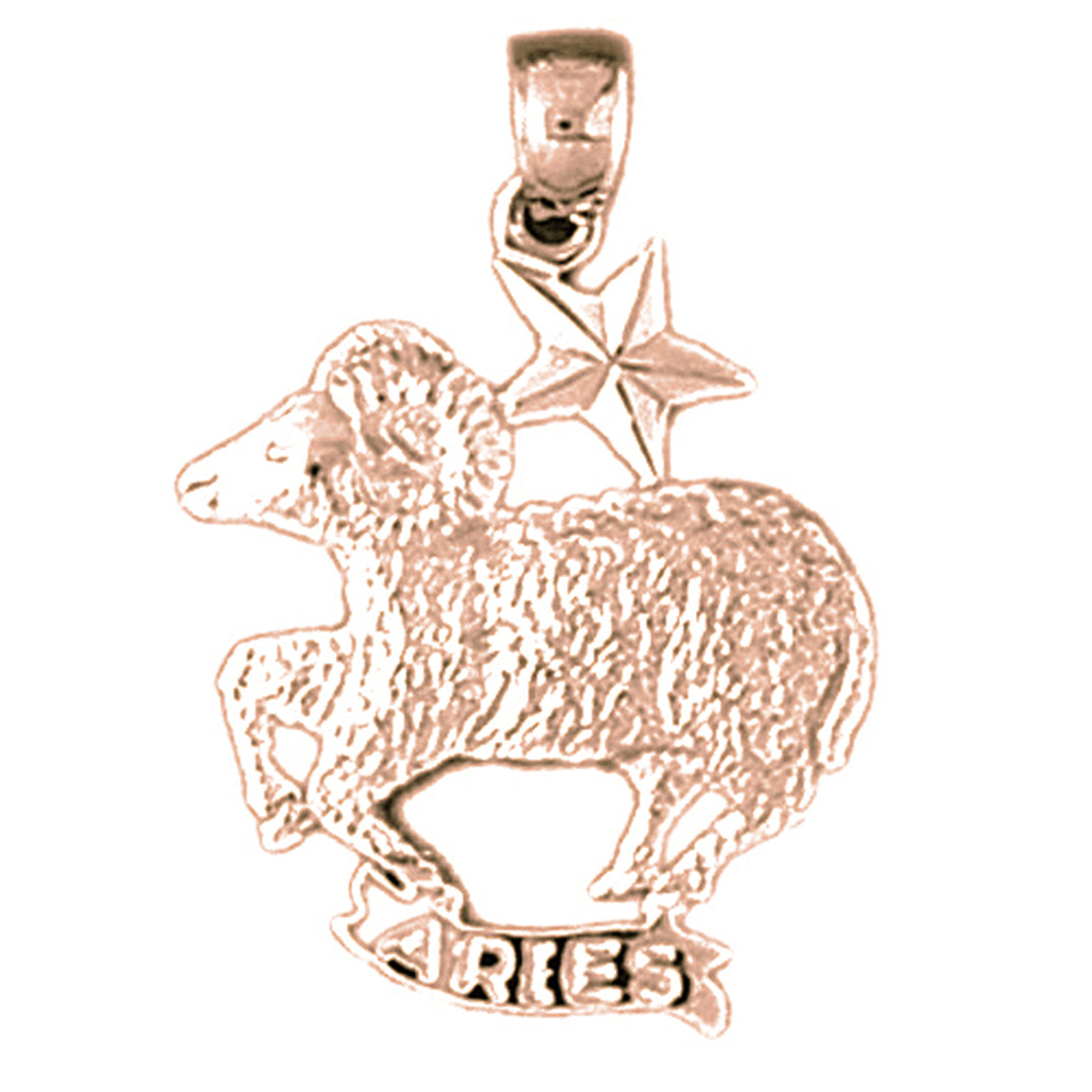 14K or 18K Gold Zodiac - Aries Pendant