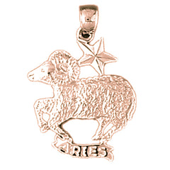 14K or 18K Gold Zodiac - Aries Pendant