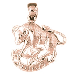 14K or 18K Gold Zodiac - Taurus Pendant