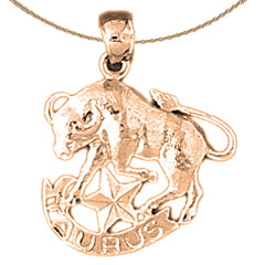 Zodíaco de Oro de 14K o 18K - Colgante Tauro