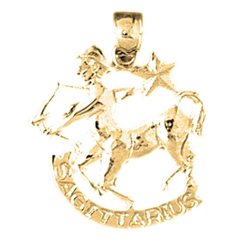 14K or 18K Gold Zodiac - Sagittarius Pendant