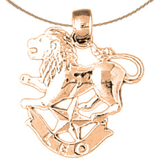 Zodíaco de oro de 14K o 18K - Colgante Leo