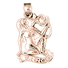 14K or 18K Gold Zodiac - Virgo Pendant