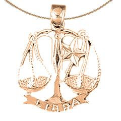 Zodíaco de oro de 14K o 18K - Colgante Libra