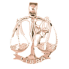 14K or 18K Gold Zodiac - Libra Pendant