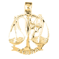 14K or 18K Gold Zodiac - Libra Pendant